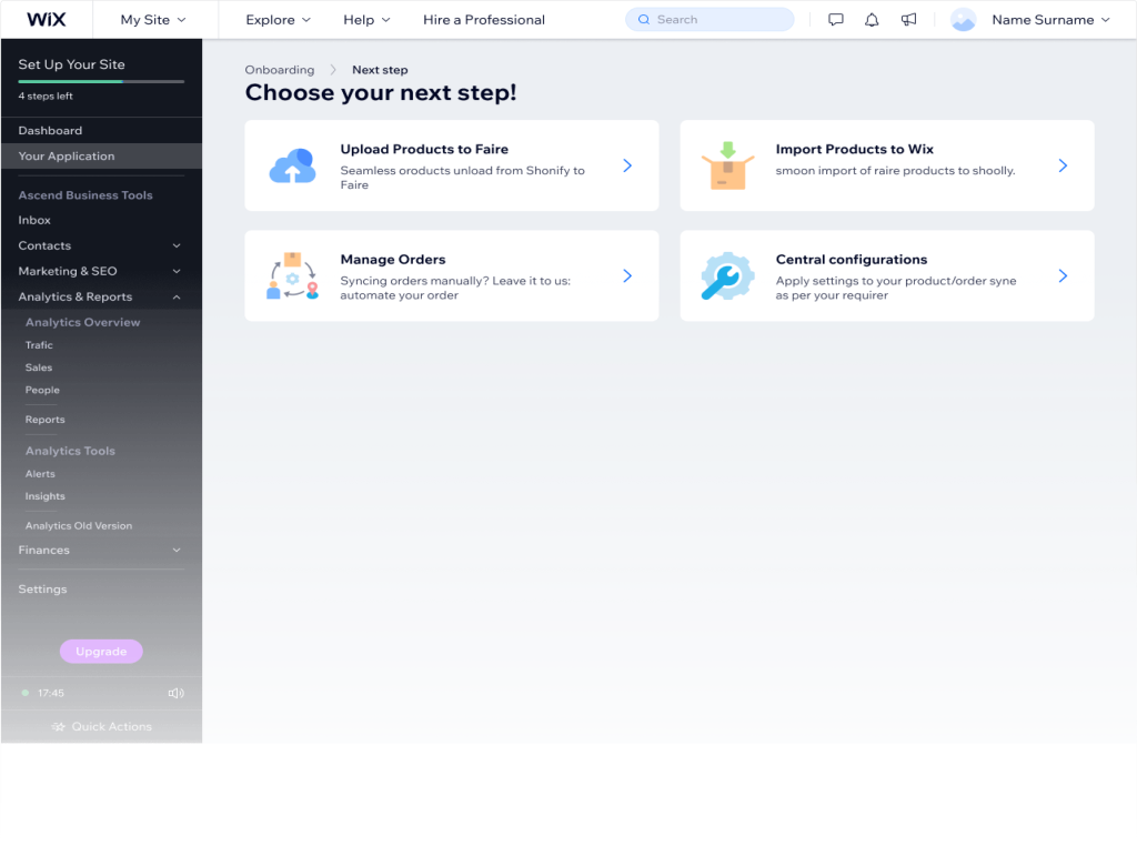 Wix Faire Dashboard